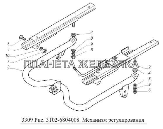 Механизм регулирования ГАЗ-3309 (Евро 2)